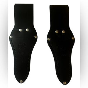 Klein Tools 2Pc Bundle Black Leather Scissors Tool Pouch